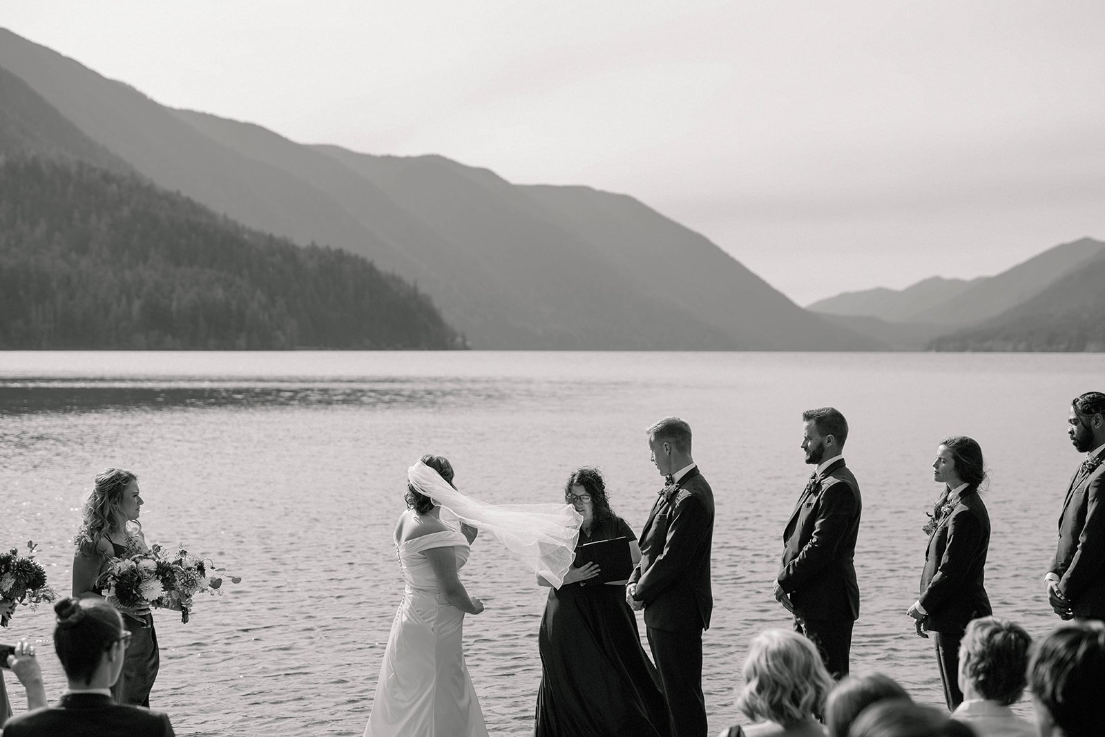 intimate lake wedding