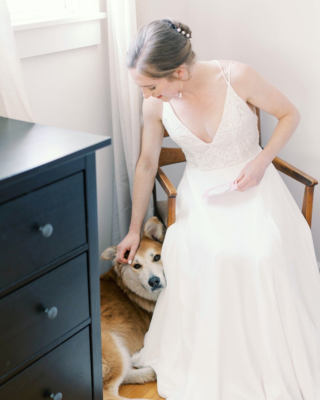 Our lovely associate Julia captured these sweet moments with MK &amp; her pup. The perfect vow writing partner.